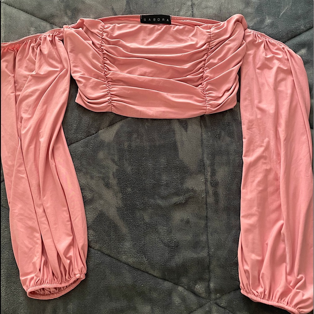 Pink Ruffle Crop Top